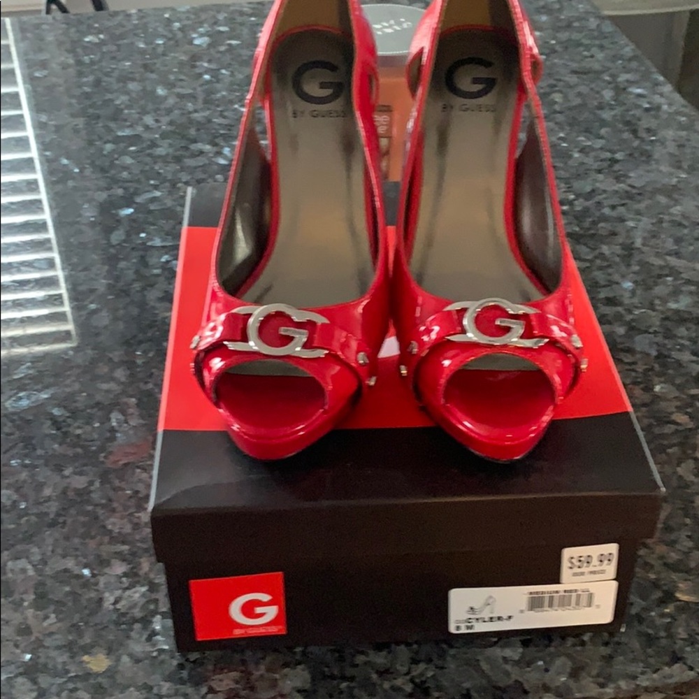 Red guess heels